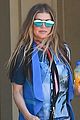 fergie rocks head to toe blue outfit for afternoon meeting 02