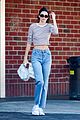 kendall jenner sports striped crop top for food run in beverly hills 05