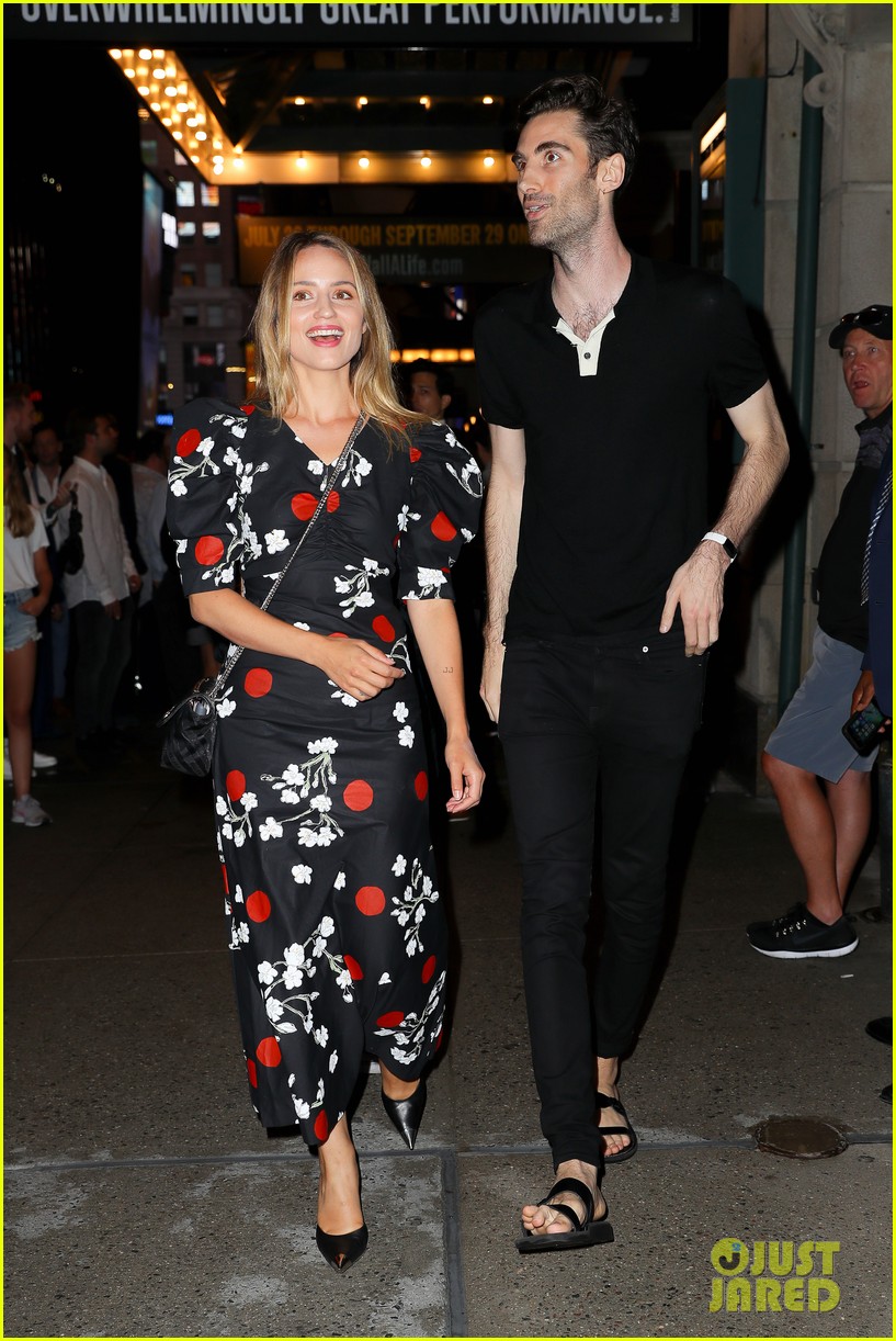 dianna agron checks out jake gyllenhaals broadway play in floral dress 044333406
