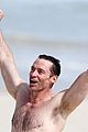 hugh jackman celebrates shirtless in the ocean 07