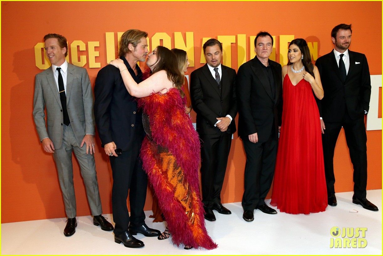 Lena Dunham Kisses Brad Pitt on 'Once Upon a Time in Hollywood' Red