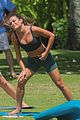 lea michele does yoga while filming her christmas movie 22