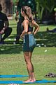 lea michele does yoga while filming her christmas movie 31