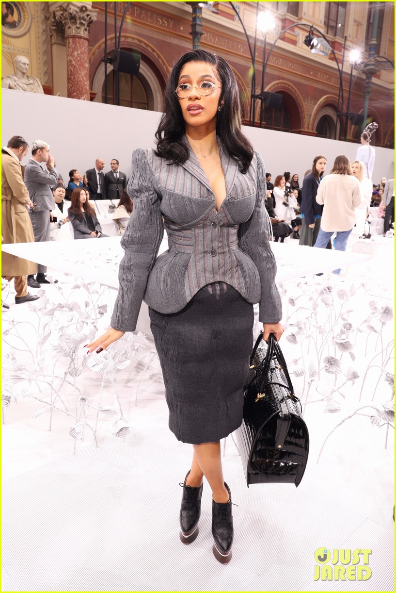 cardi b goes business chic for thom browne fashion show 034362387