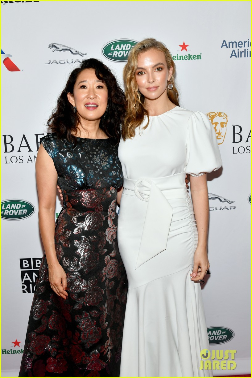 sandra oh jodie comer arrive in style for bafta tea party 154356983