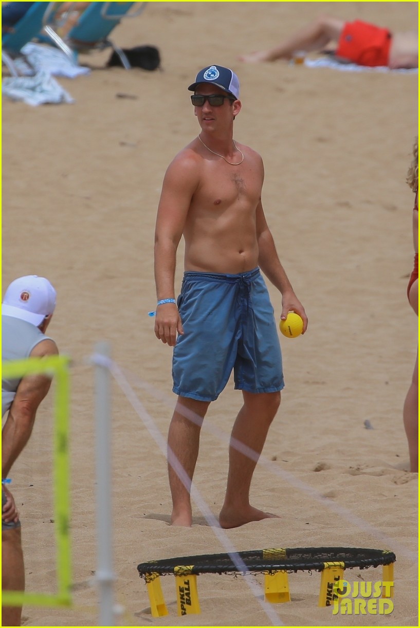 miles teller nina dobrev at the beach hawaii 234344079