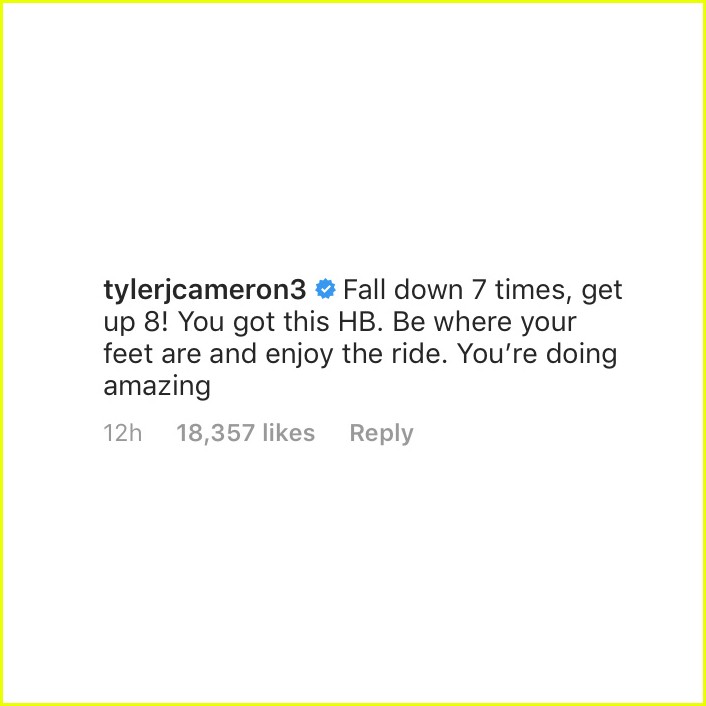 tyler cameron comments on hannah browns instagram 014379121