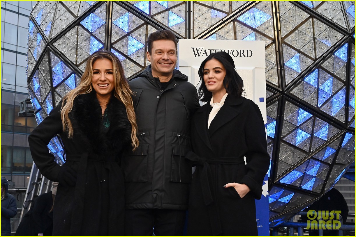 Ryan Seacrest & Lucy Hale Step Out For 'New Year's Rockin' Eve' Press