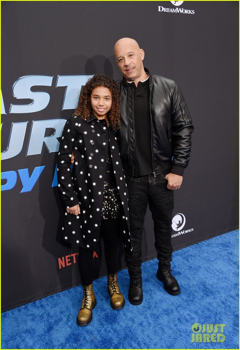 vin diesel supports daughter similce fast furious spy racers premiere 034399875