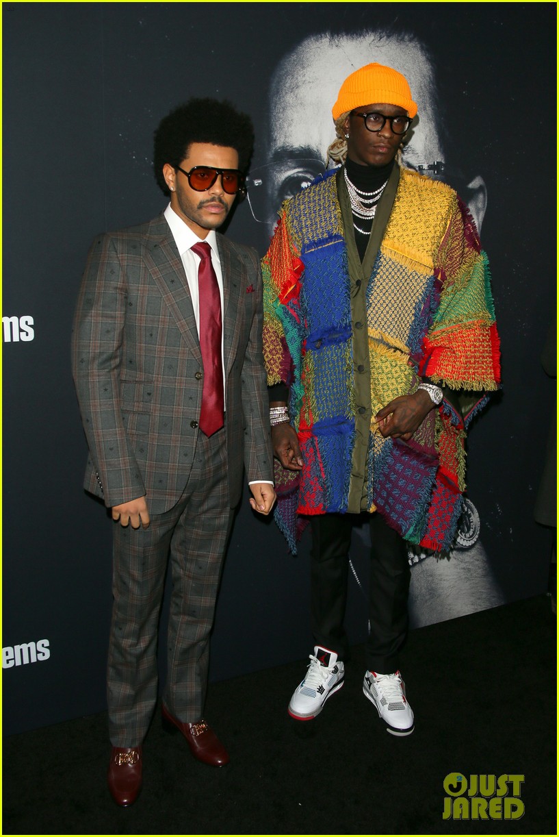 the weeknd uncut gems cast get support from travis scott at hollywood premiere 034401751