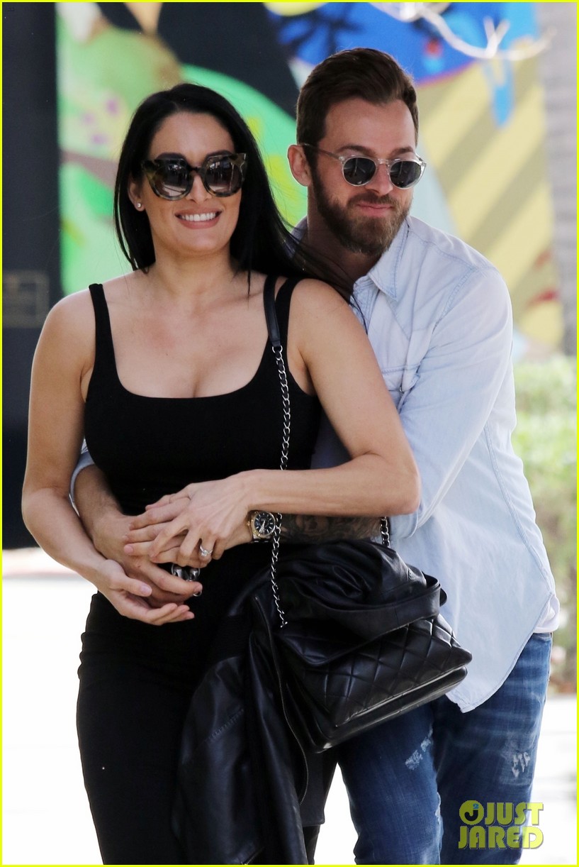 Artem Chigvintsev Cuddles Fiancee Nikki Bella's Baby Bump in Cute PDA