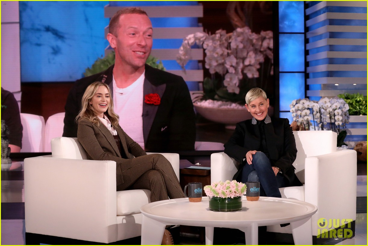 emily blunt sings apology to chris martin on ellen over his quiet place pitch 034424720