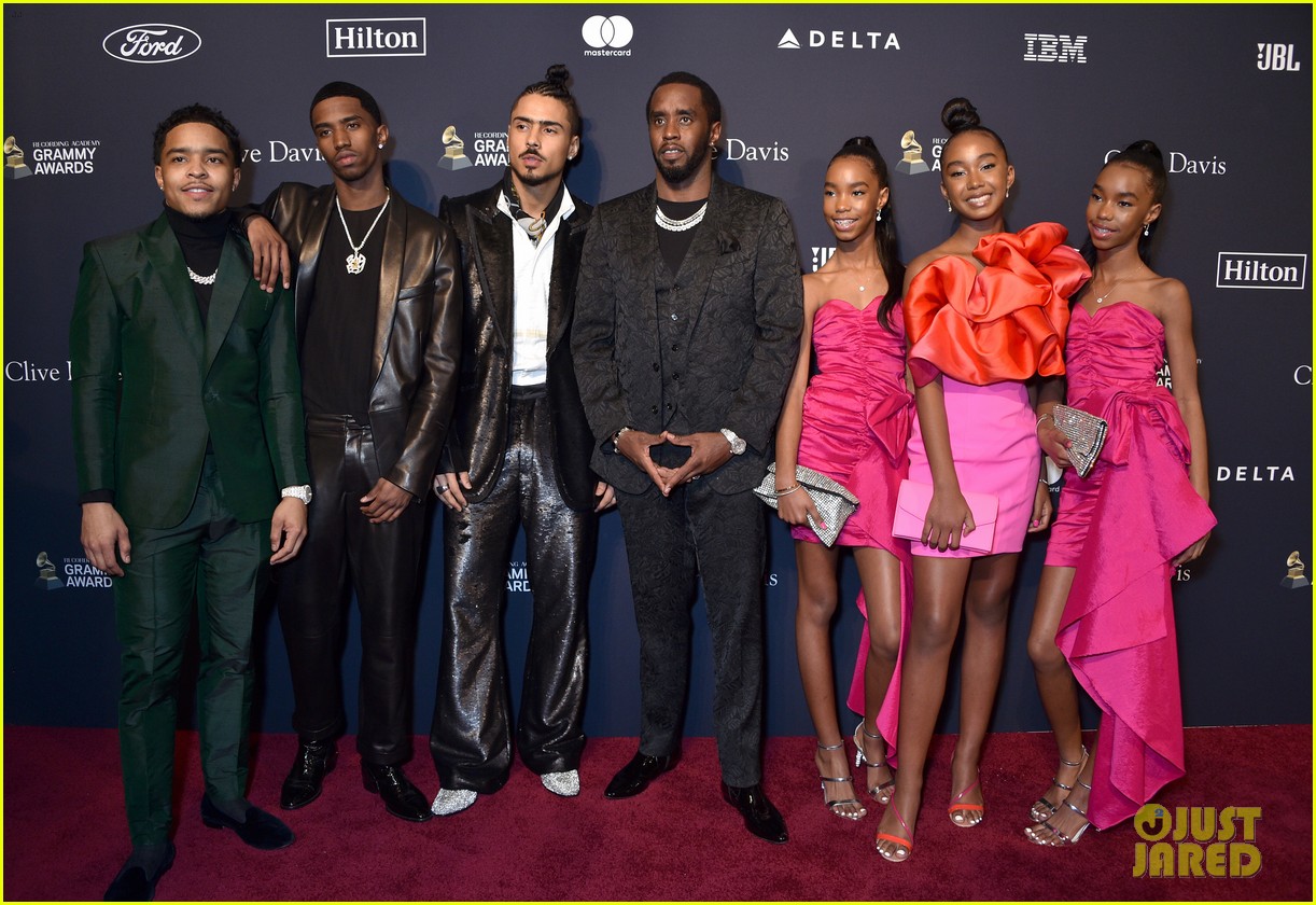 diddy joined by all six kids pre grammys gala 134422386