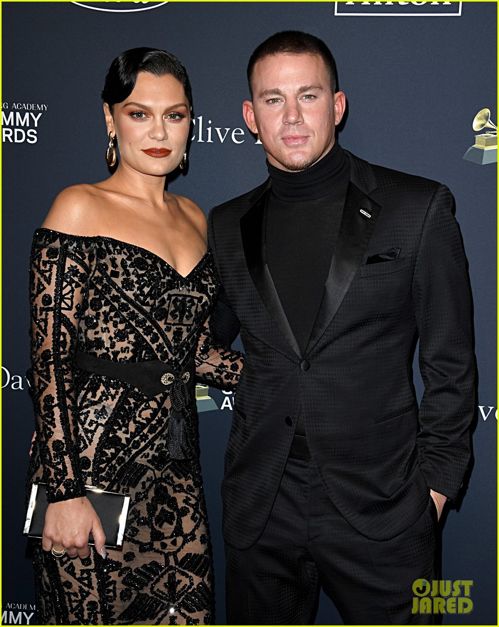 Channing Tatum & Jessie J Coordinate in Black for PreGrammys 2020 Gala