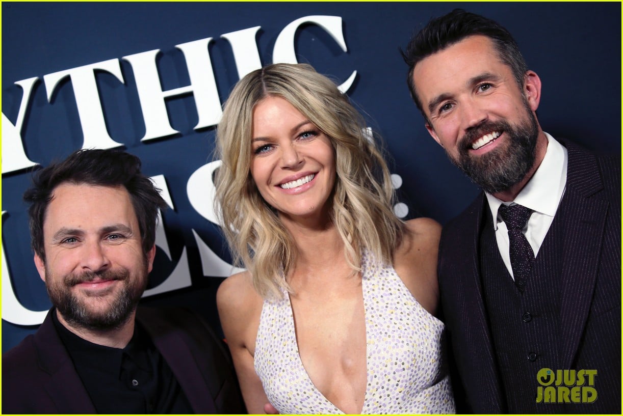 rob mcelhenney supported kaitlin olson charlie day mythic quest premiere 05
