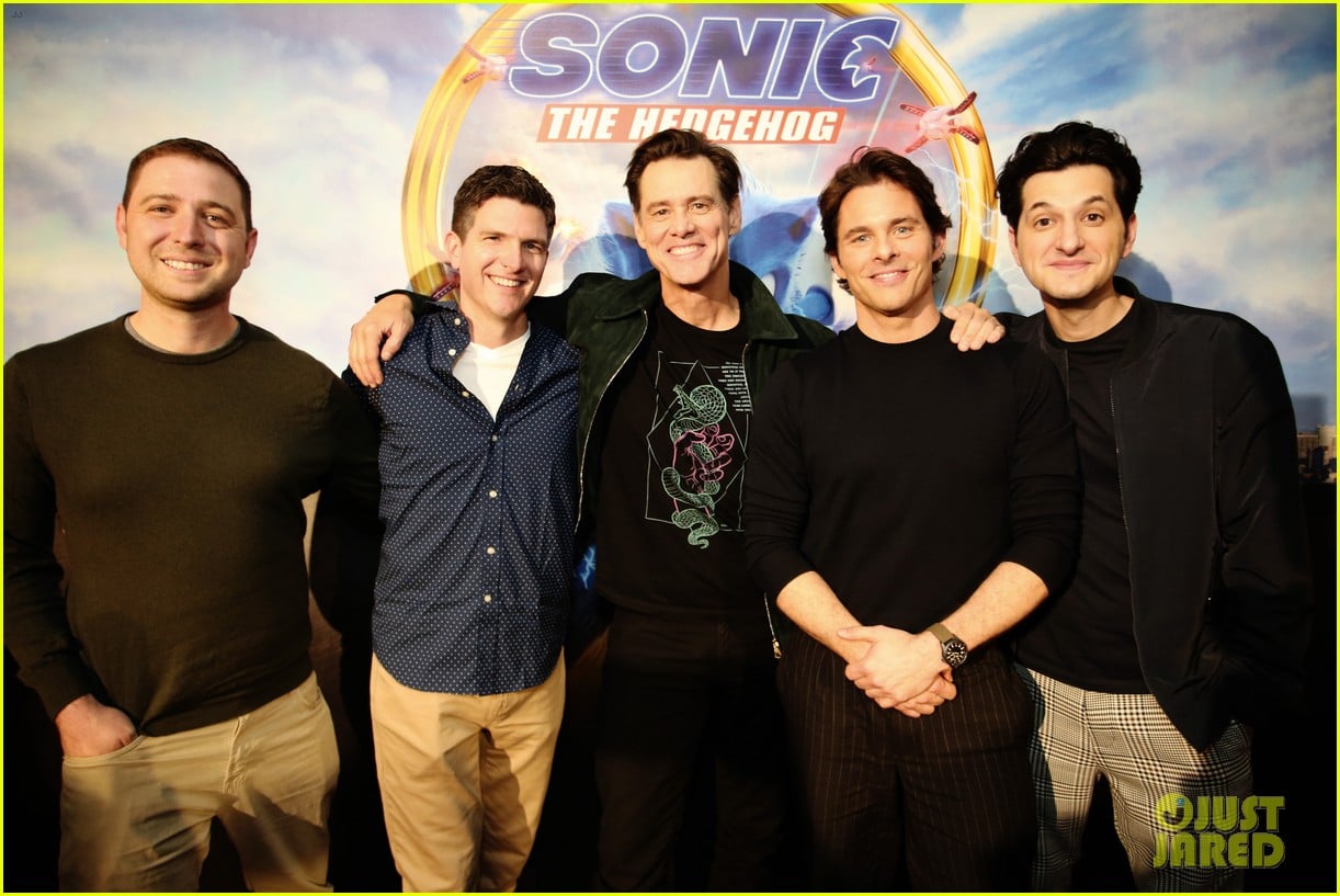 Jim Carrey & James Marsden Step Out For 'Sonic The Hedgehog' Press