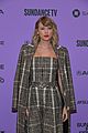 taylor swift rocks plaid jumpsuit coat miss americana sundance premiere 06