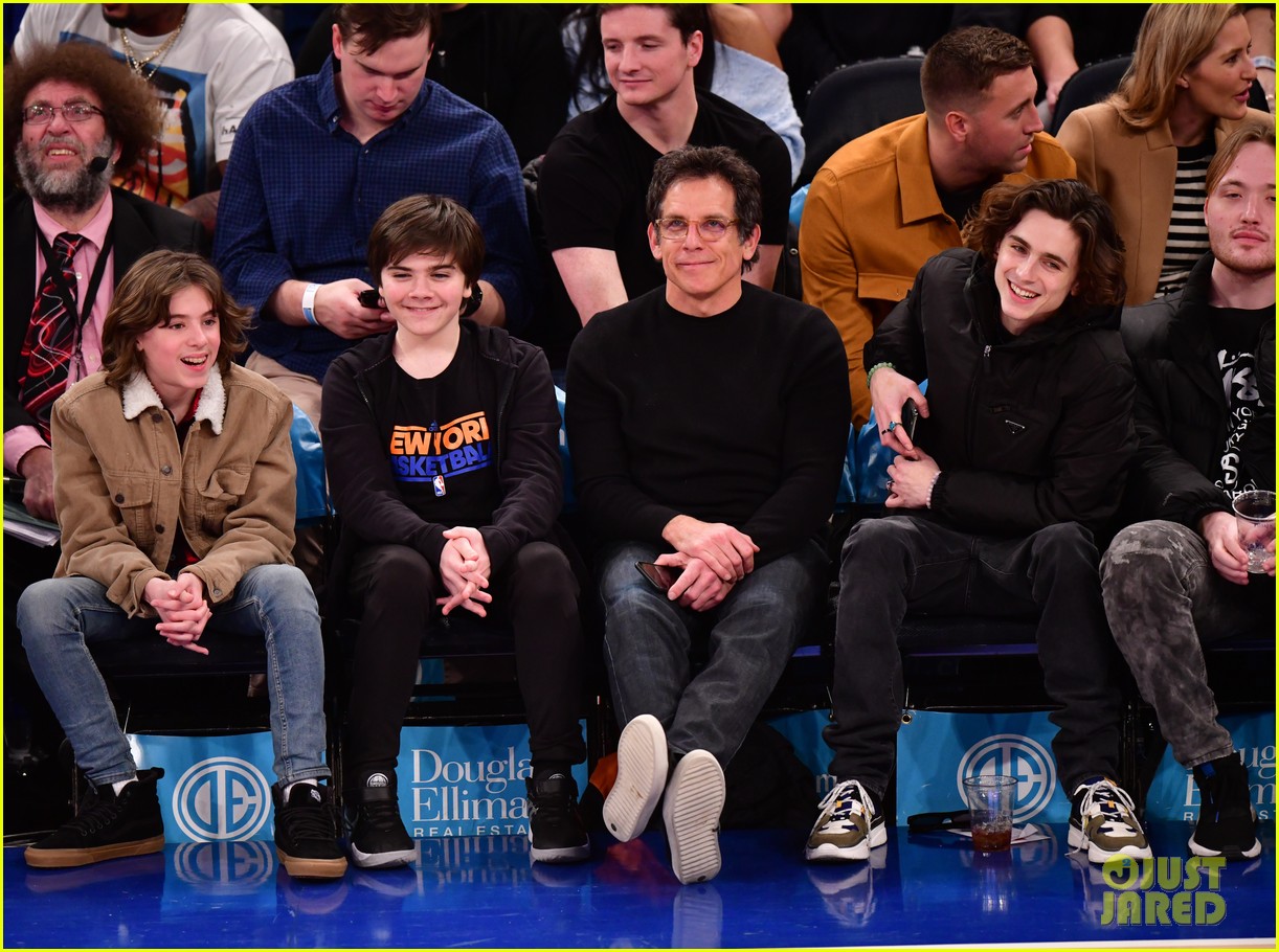 Timothee Chalamet Sits Courtside Next to Ben Stiller at Knicks Game ...