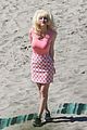 emmy rossum as angelyne spends the day filming at the beach 07