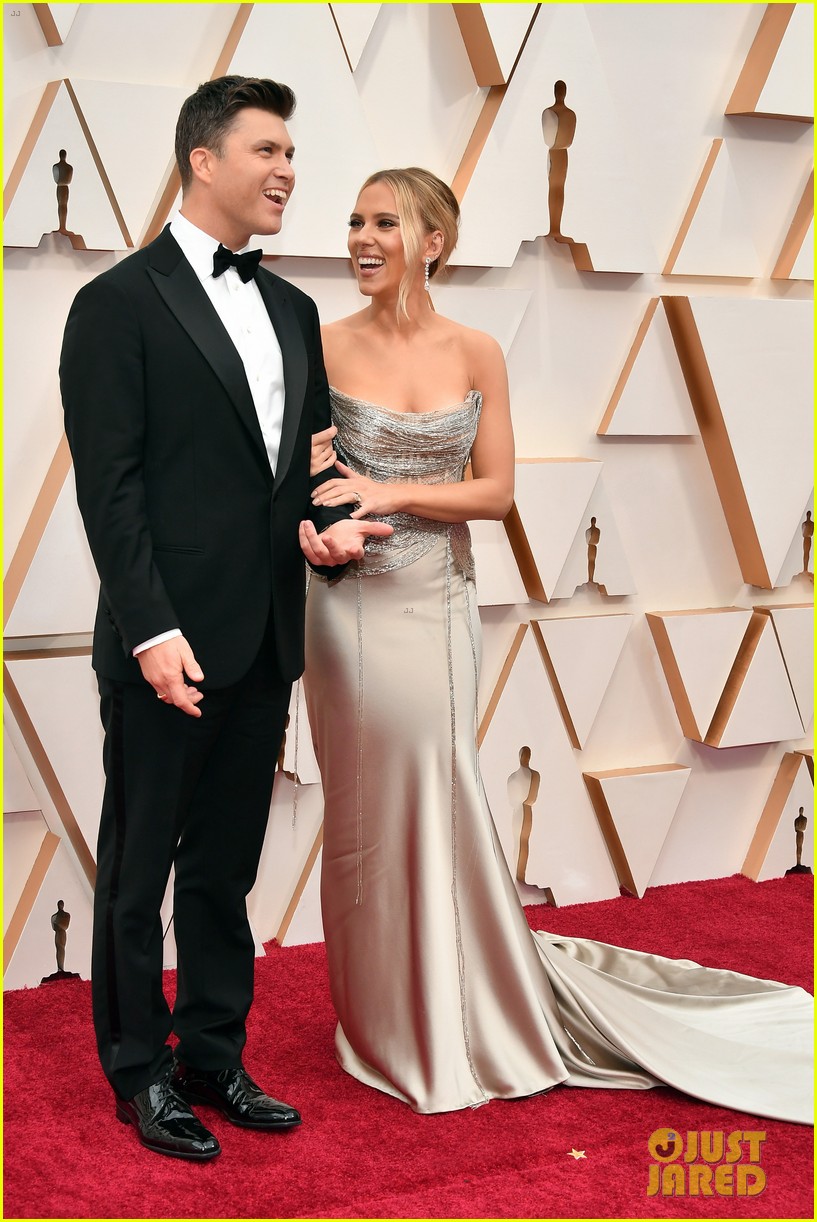 Double Nominee Scarlett Johansson Attends Oscars 2020 with Fiance Colin
