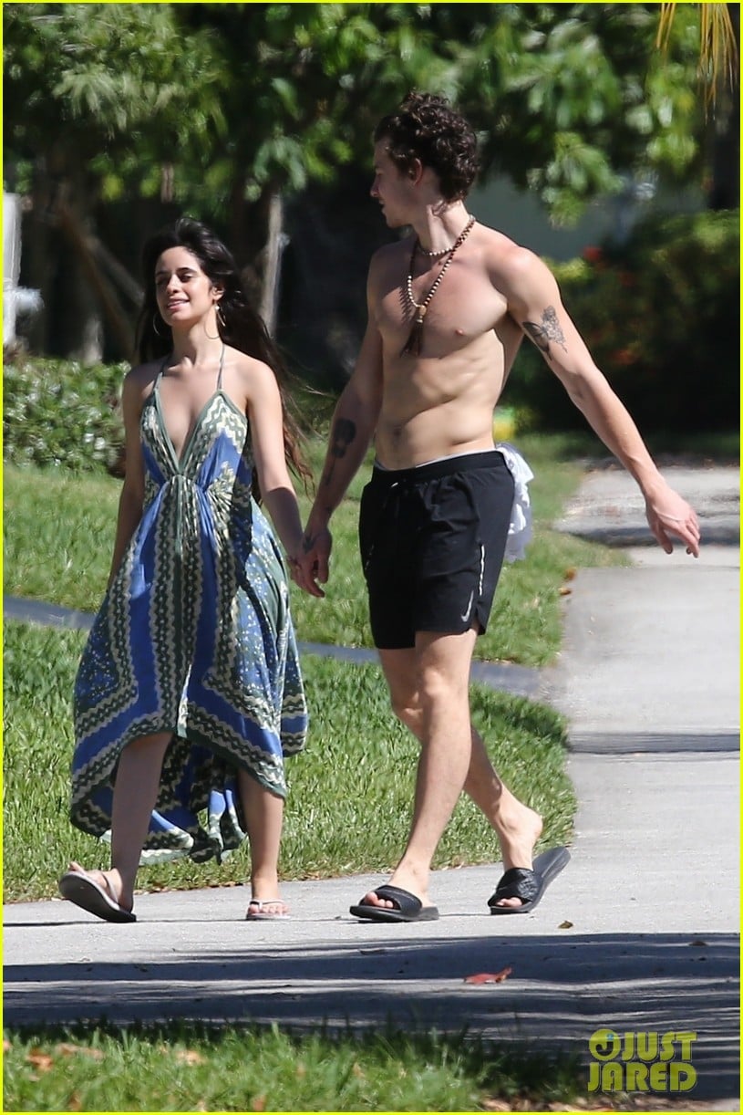 shawn mendes goes shirtless for sunday stroll with camila cabello 09