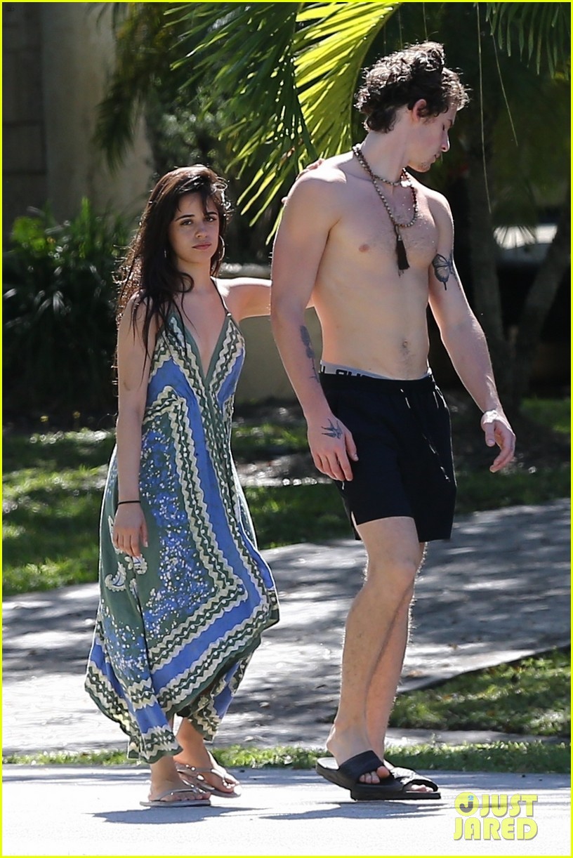 shawn mendes goes shirtless for sunday stroll with camila cabello 194451812
