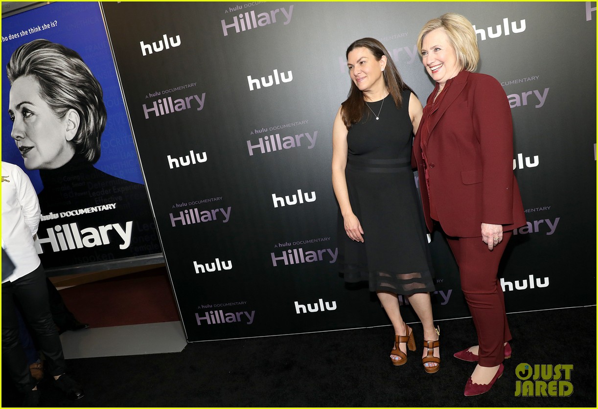 hillary clinton rocks red suit hulus hillary premiere nyc 164445963
