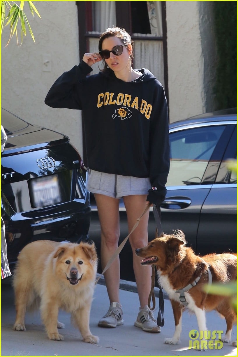 aubrey plaza takes her dogs for a walk in la 01