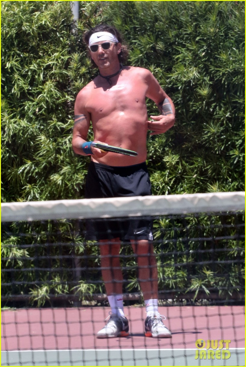 gavin rossdale goes shirtless playing tennis 164460796