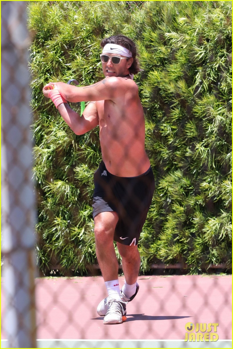 gavin rossdale goes shirtless playing tennis 324460812