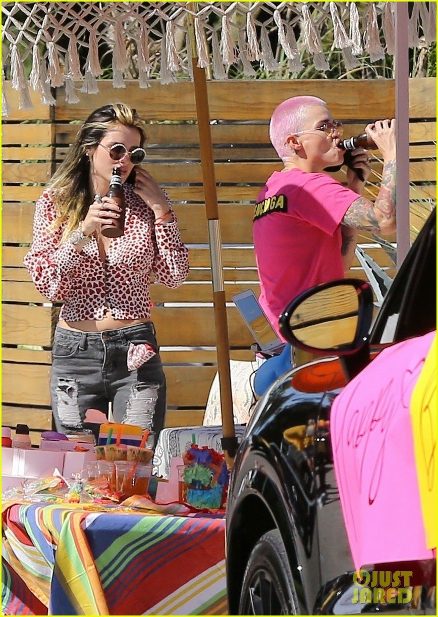 Ruby Rose & Bella Thorne Attend a Drive-By Birthday Party Together