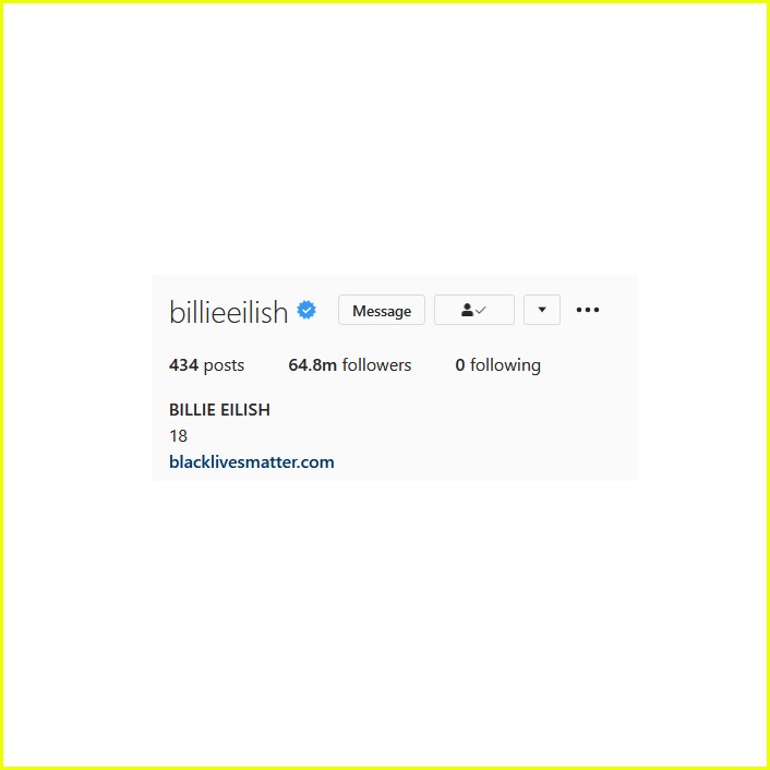 billie eilish unfollows everyone instagram 014465130