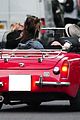 lily james piled into a two seat car with some celeb friends 01