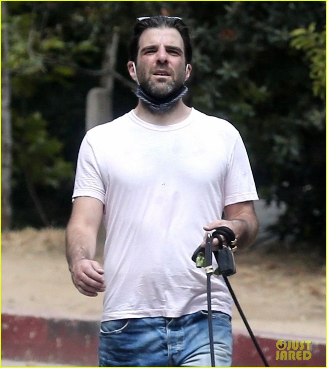 zachary quinto goes for a birthday hike with his dogs 054461924