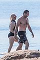 hugh jackman goes shirtless day at beach with wife deborra lee furness 02