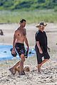 hugh jackman goes shirtless day at beach with wife deborra lee furness 03