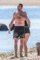 hugh jackman goes shirtless day at beach with wife deborra lee furness 04