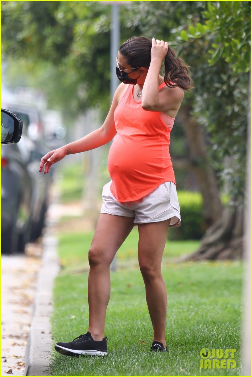Pregnant Lea Michele Holds Onto Her Baby Bump During Walk With Her Mom