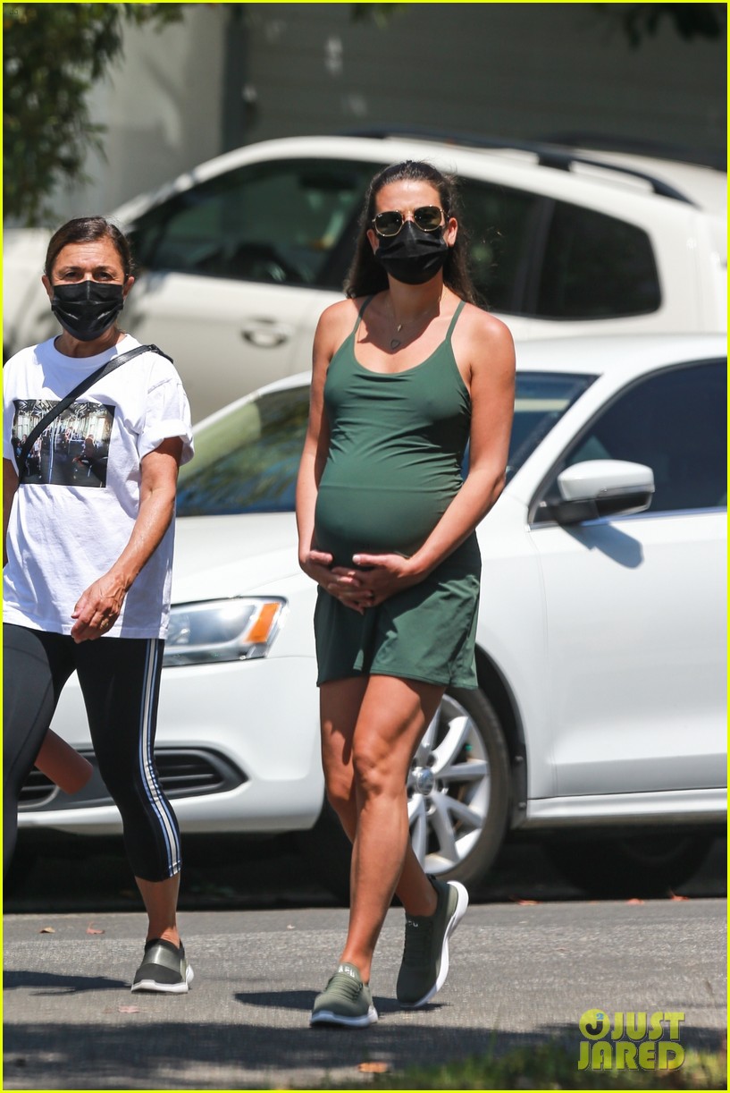 Pregnant Lea Michele Emerges After Sharing Her Tribute to Naya Rivera
