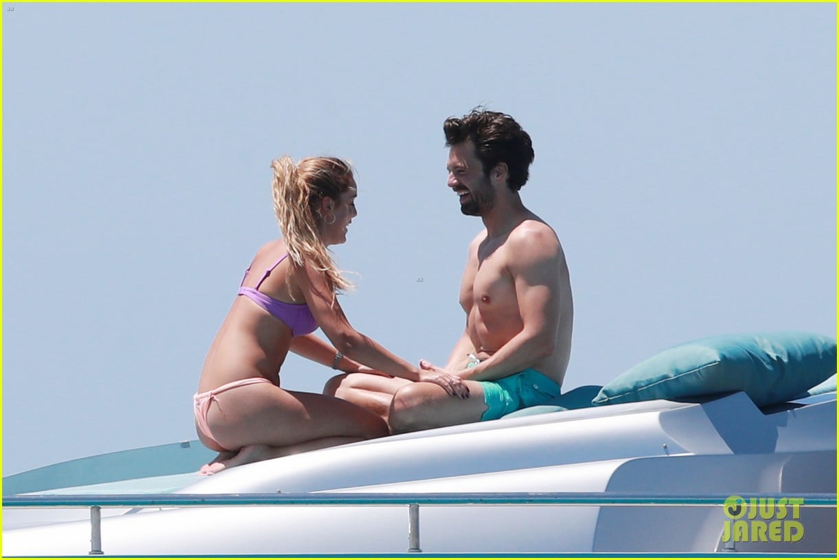 Shirtless Sebastian Stan Packs On PDA with New Girlfriend Alejandra