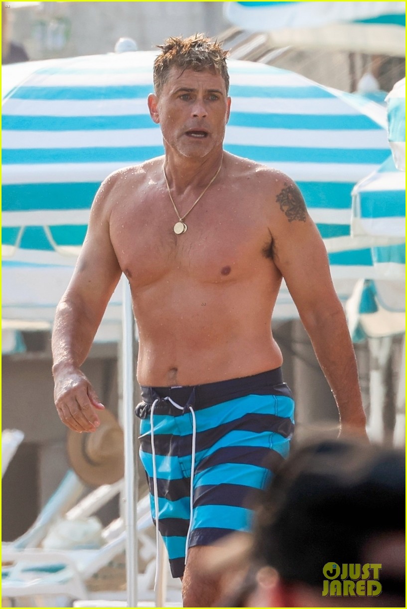rob lowe shows of fit shirtless figure beach 044477341