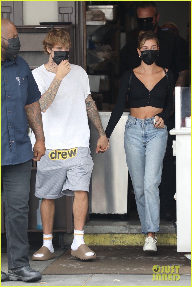 justin bieber new tattoo out for lunch with hailey bieber 154481448