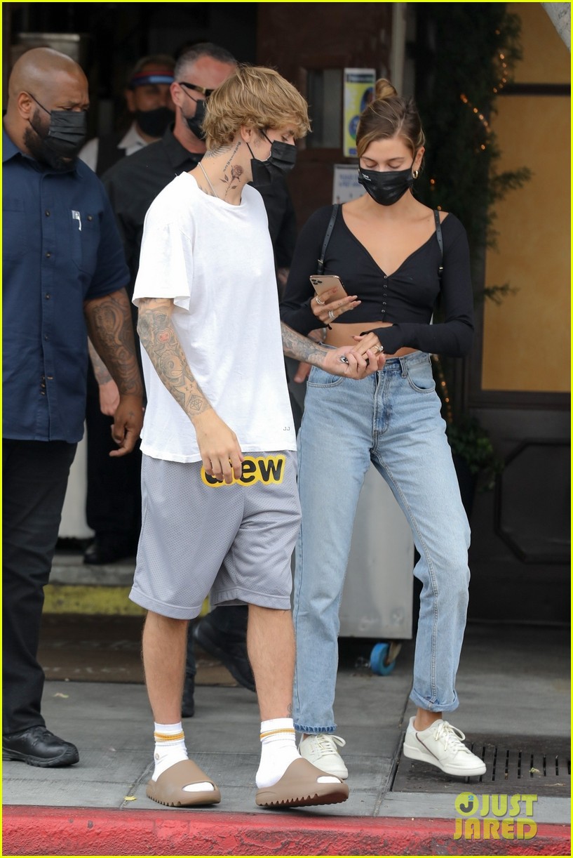 justin bieber new tattoo out for lunch with hailey bieber 304481463