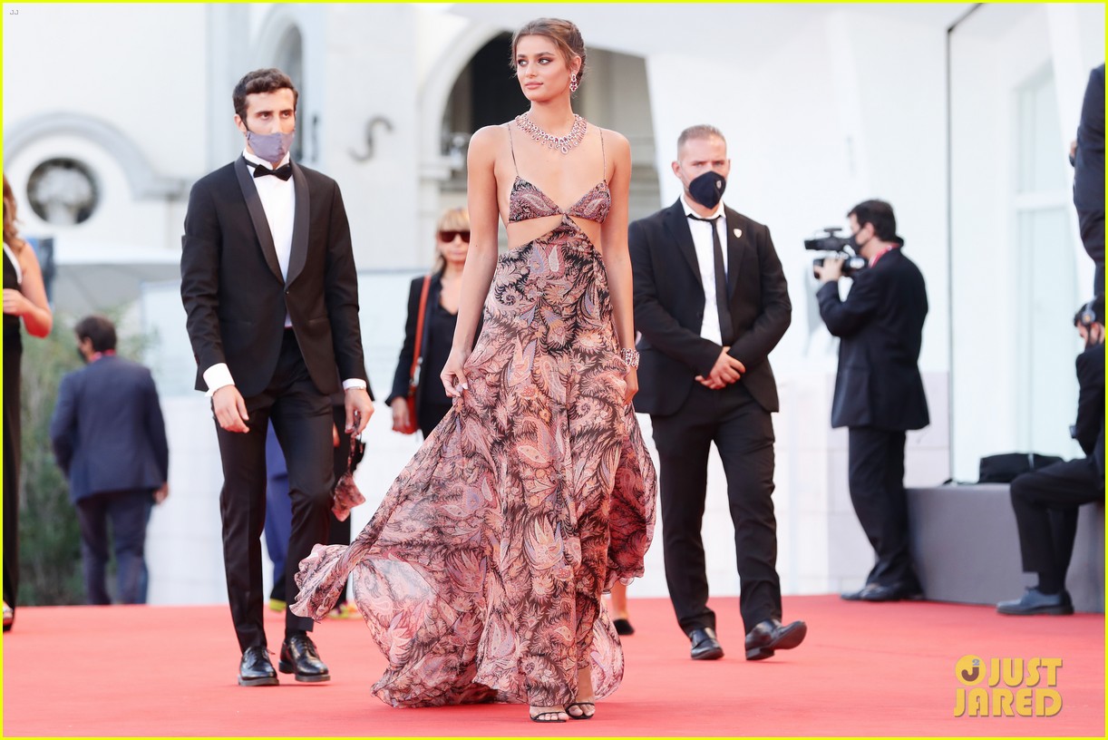 taylor hill matches mask to dress venice film festival 154479808