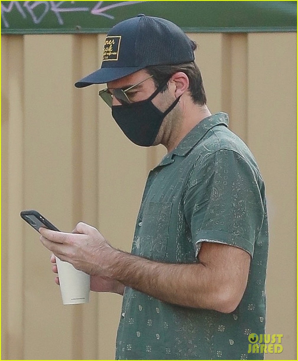 zachary quinto heads out on morning coffee run 04