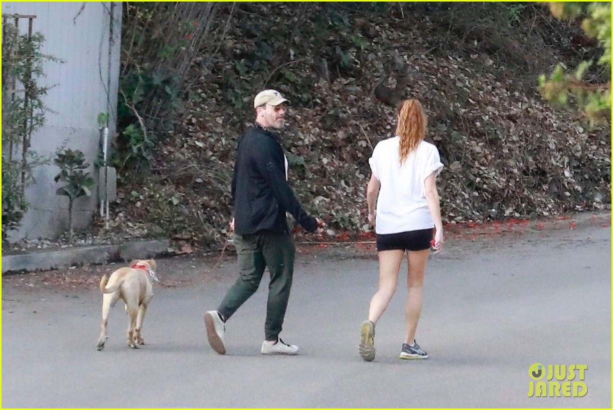 jon hamm anna osceola take his dog for a walk 154502435
