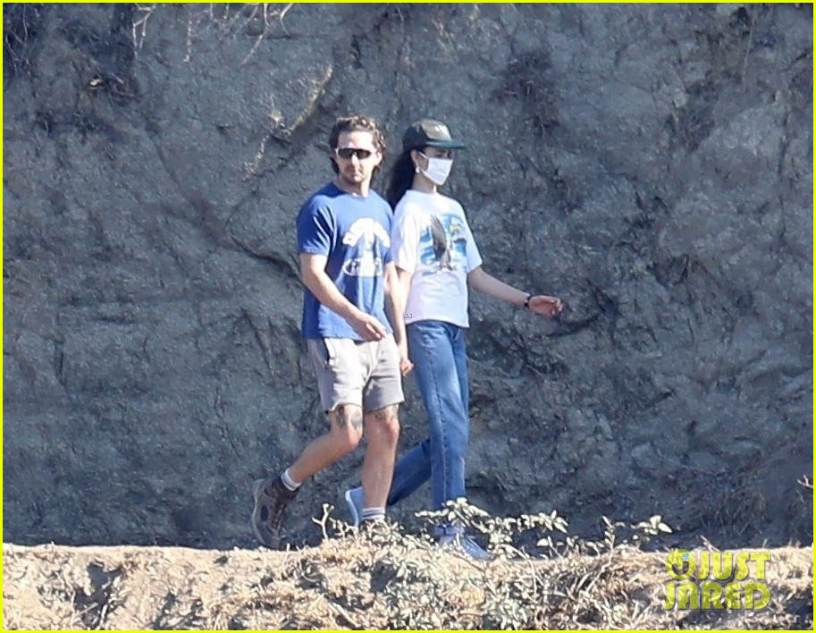 shia labeouf margaret qualley hold hands on hike 394511901