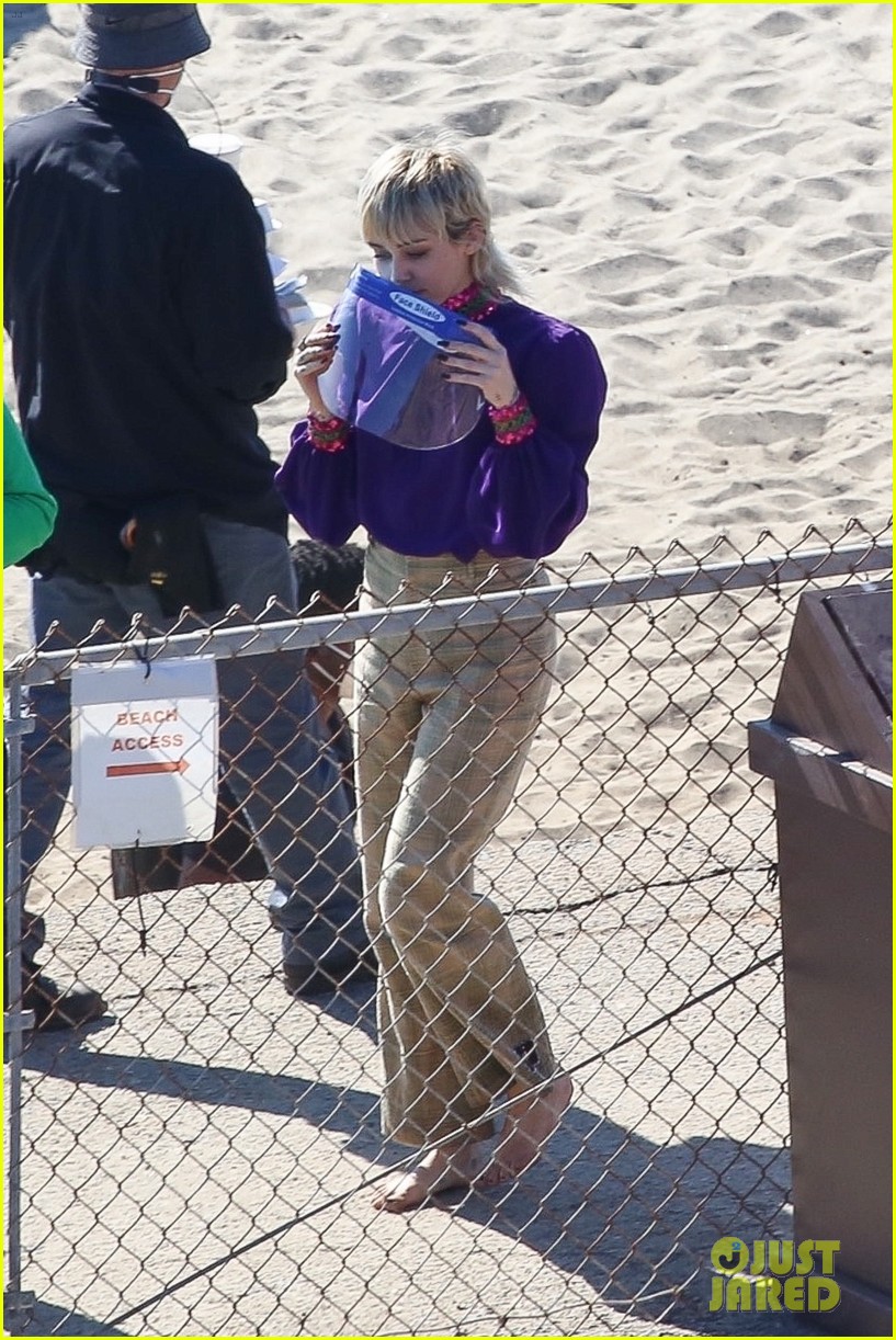 miley cyrus filming new music video at beach 100