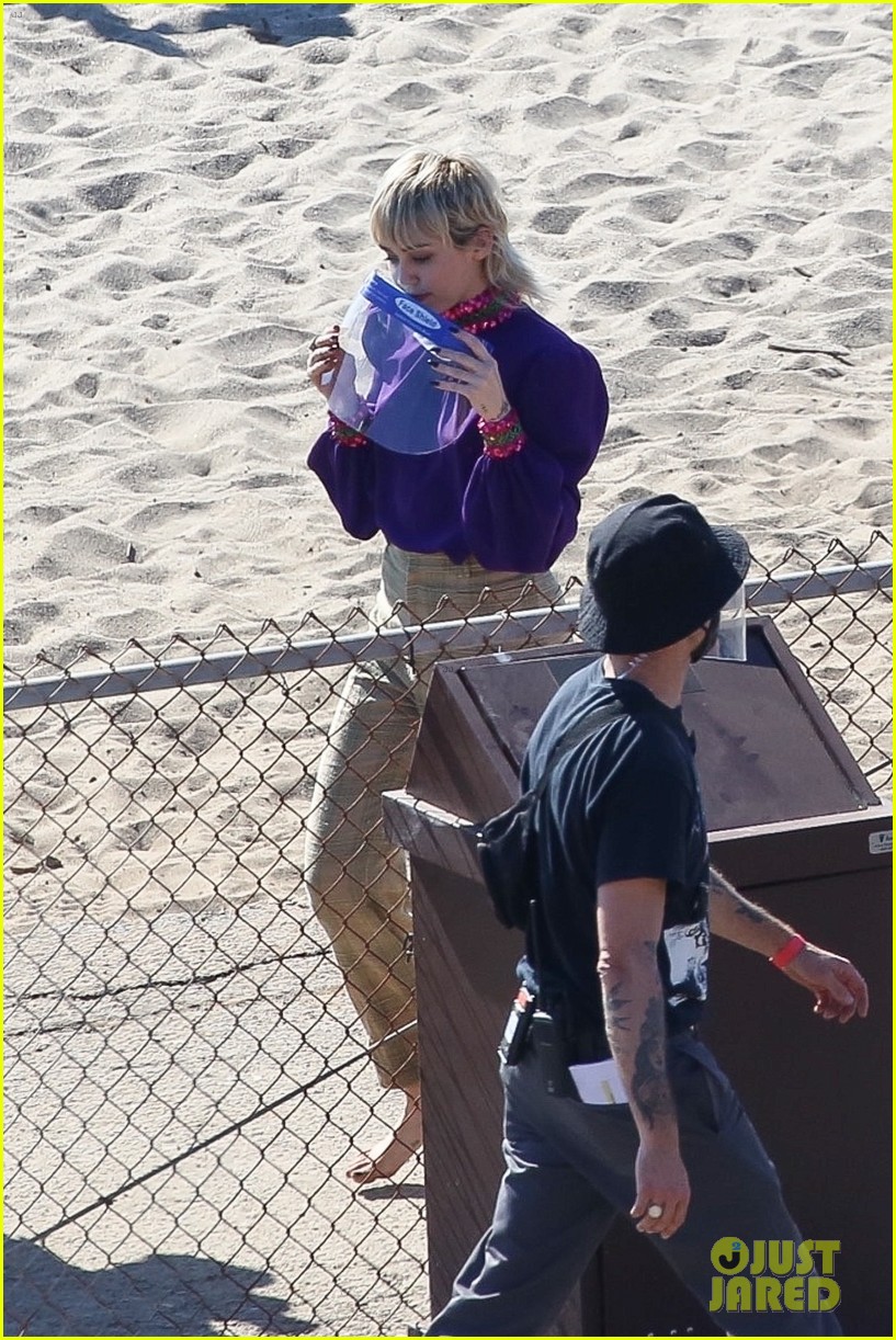 miley cyrus filming new music video at beach 101