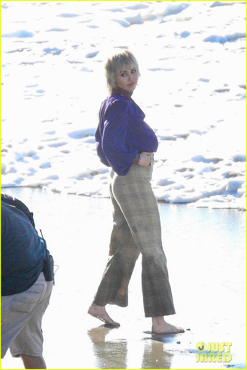miley cyrus filming new music video at beach 234517697